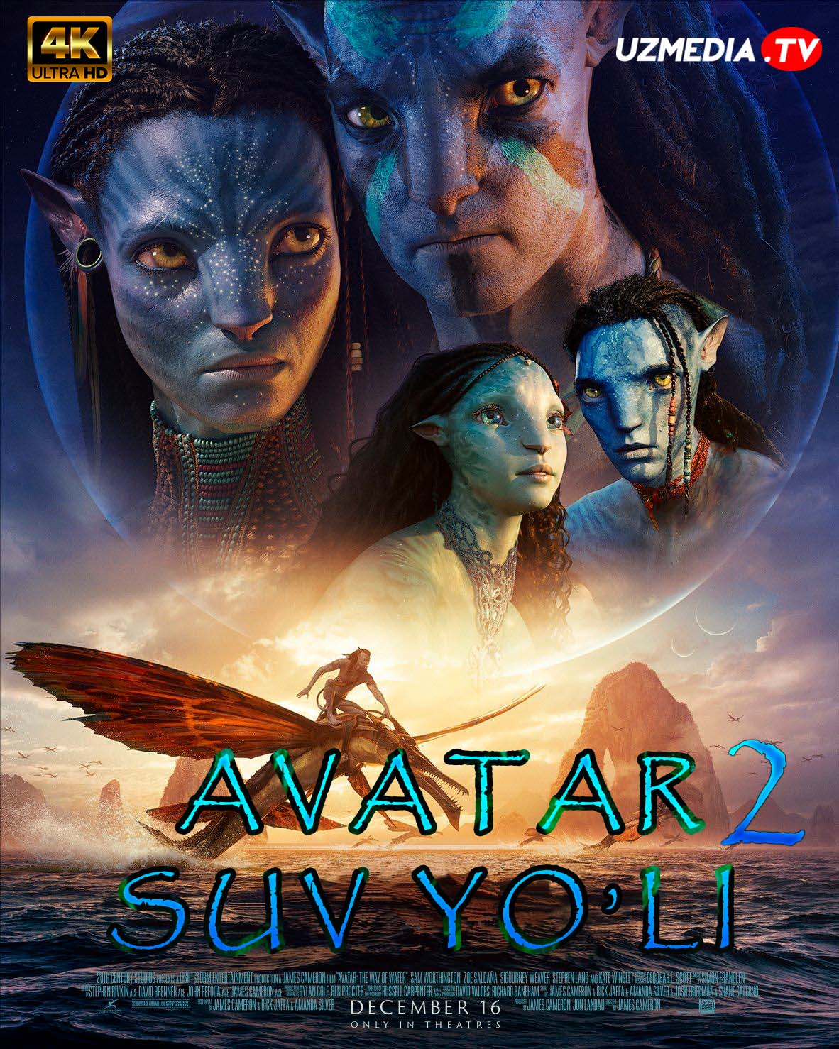 Avatar 2: Suv yo'li Premyera 2022 Uzbek tilida O'zbekcha tarjima kino Full HD tas-ix skachat