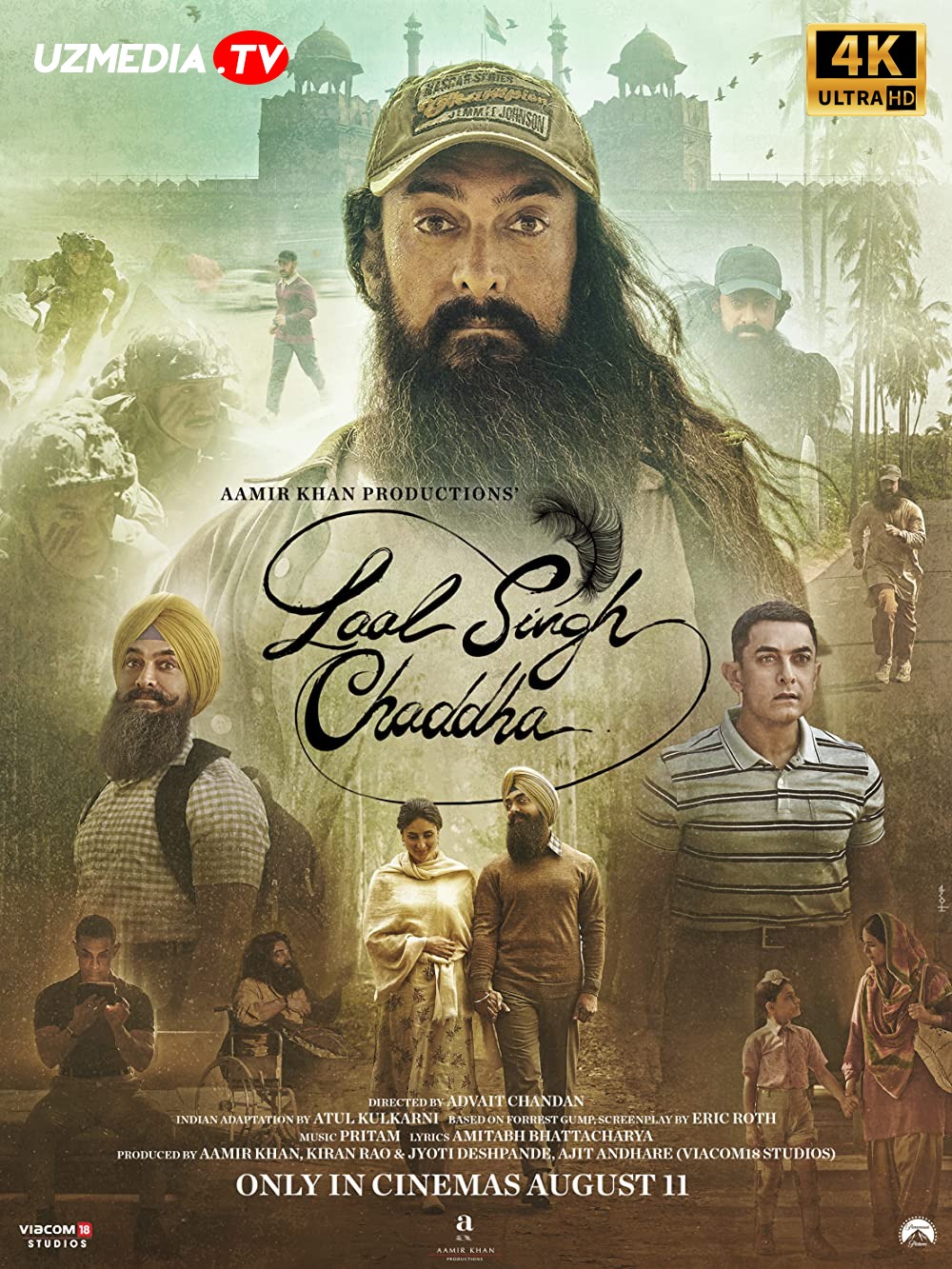 Laal Sinx / Laal Singh Chaddha Hind kino Uzbek tilida 2022 O'zbekcha tarjima kino 4K UHD skachat